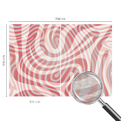 Large wall mural with wavy line pattern