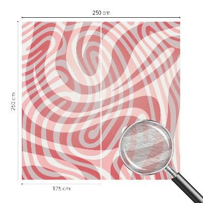 Large wall mural with wavy line pattern