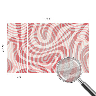 Large wall mural with wavy line pattern