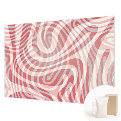 Large wall mural with wavy line pattern