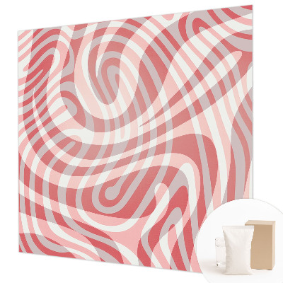 Large wall mural with wavy line pattern