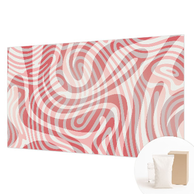 Large wall mural with wavy line pattern