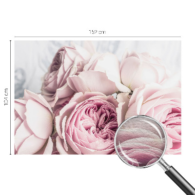 Custom size wall mural with a pink rose design