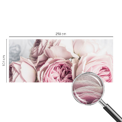 Custom size wall mural with a pink rose design