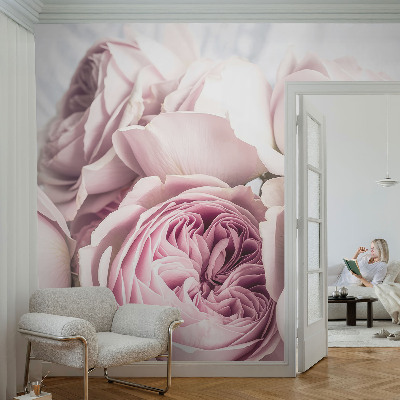 Custom size wall mural Pink roses