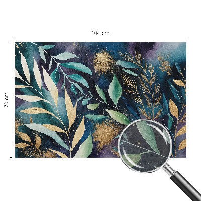 Modern wall mural with a botanical leaves design