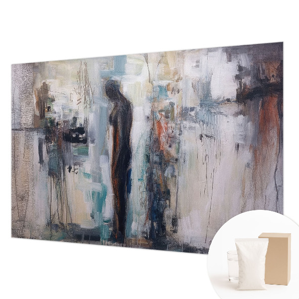 Decorative wall mural for living room featuring a mysterious figure