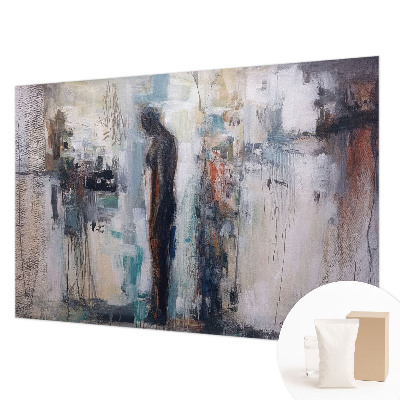 Decorative wall mural for living room featuring a mysterious figure
