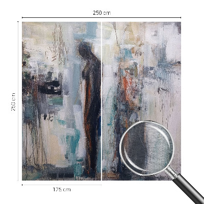 Decorative wall mural for living room featuring a mysterious figure