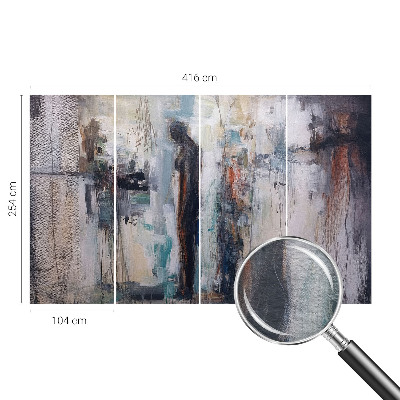Decorative wall mural for living room featuring a mysterious figure
