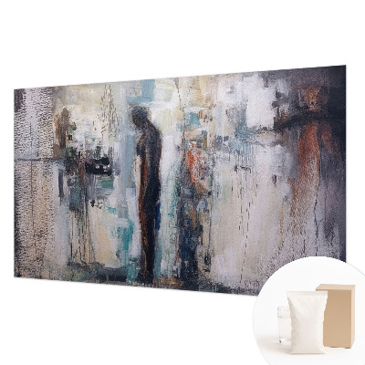 Decorative wall mural for living room featuring a mysterious figure