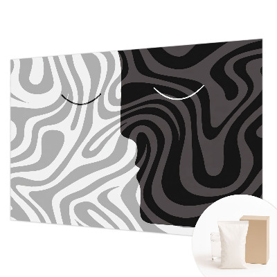 Premium photo wallpaper with an abstract faces design