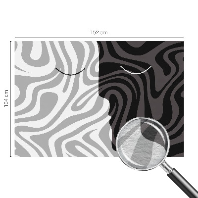 Premium photo wallpaper with an abstract faces design