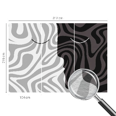 Premium photo wallpaper with an abstract faces design