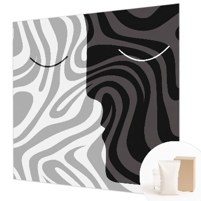 Premium photo wallpaper with an abstract faces design