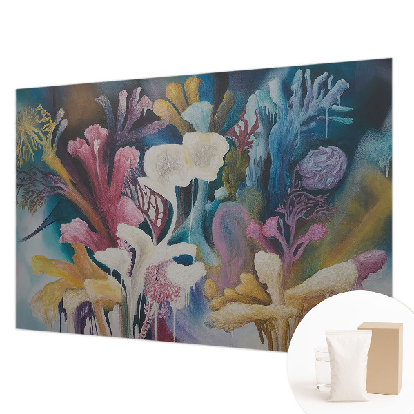 Wallpaper mural featuring a floral explosion