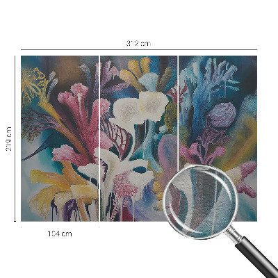 Wallpaper mural featuring a floral explosion