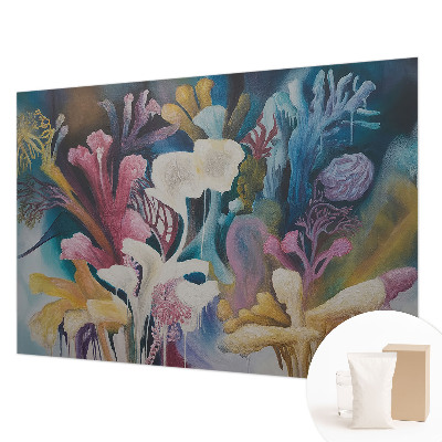 Wallpaper mural featuring a floral explosion