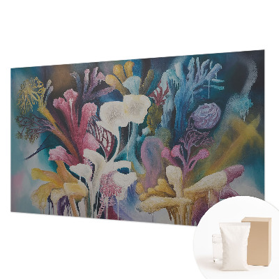 Wallpaper mural featuring a floral explosion