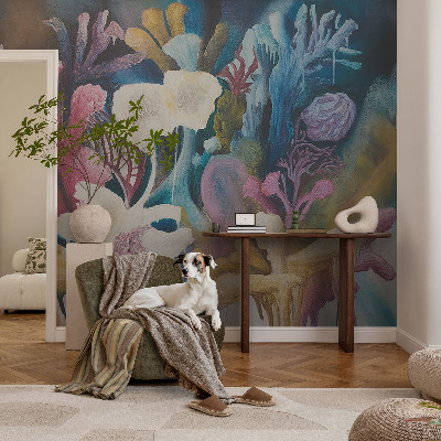 Wallpaper mural featuring a floral explosion
