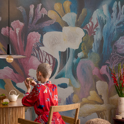 Wallpaper mural featuring a floral explosion