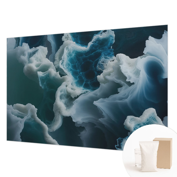 Wall mural with a sea waves design