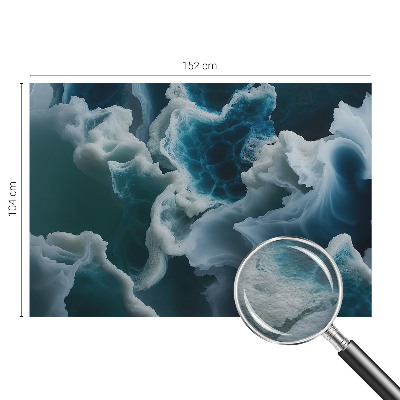 Wall mural with a sea waves design