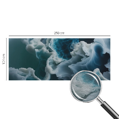 Wall mural with a sea waves design