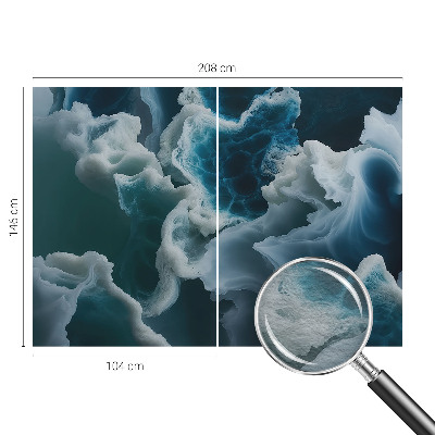 Wall mural with a sea waves design