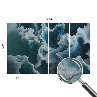 Wall mural with a sea waves design