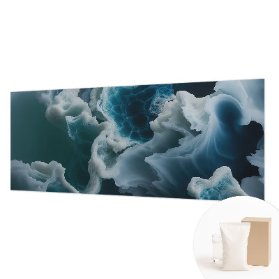 Wall mural with a sea waves design