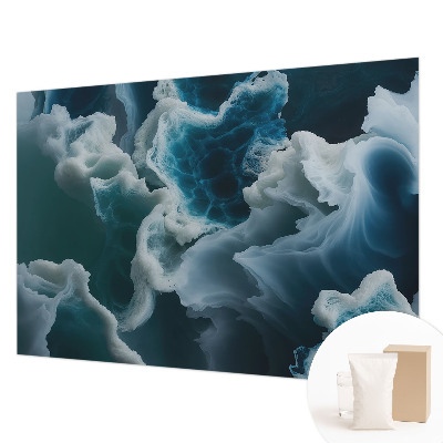 Wall mural with a sea waves design