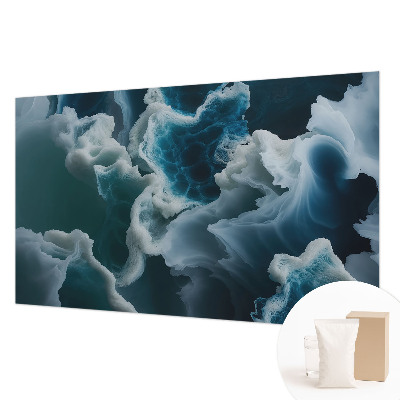 Wall mural with a sea waves design