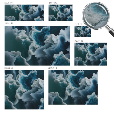 Wall mural with a sea waves design