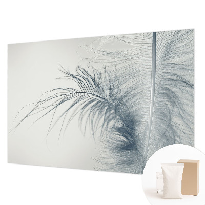 Photo wall mural with a delicate feather design