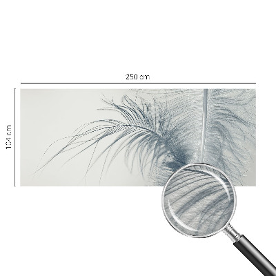 Photo wall mural with a delicate feather design