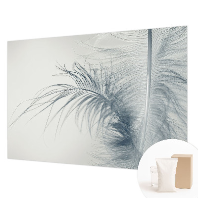 Photo wall mural with a delicate feather design
