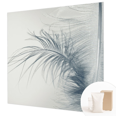 Photo wall mural with a delicate feather design