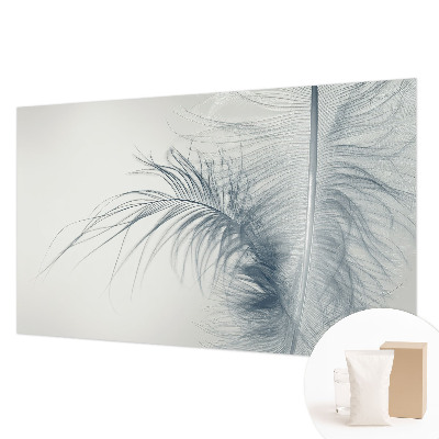 Photo wall mural with a delicate feather design