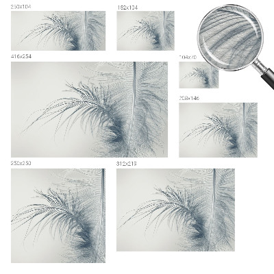 Photo wall mural with a delicate feather design