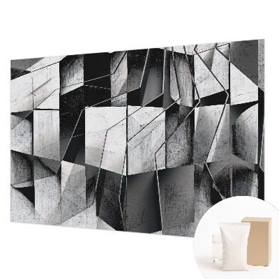Wall mural for bedroom with a geometric abstraction design