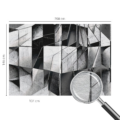 Wall mural for bedroom with a geometric abstraction design