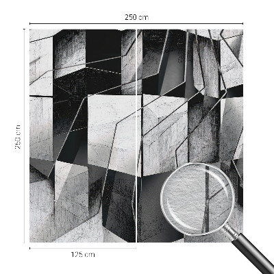 Wall mural for bedroom with a geometric abstraction design
