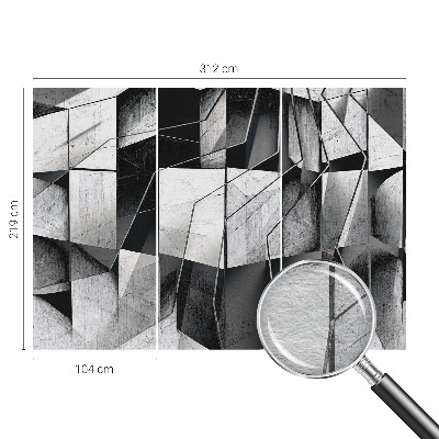 Wall mural for bedroom with a geometric abstraction design
