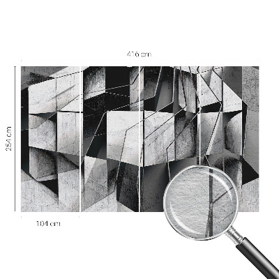 Wall mural for bedroom with a geometric abstraction design