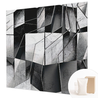 Wall mural for bedroom with a geometric abstraction design