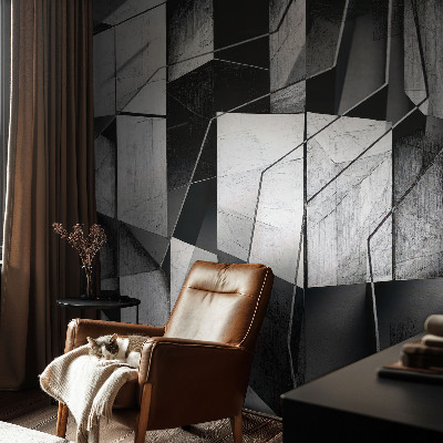 Wall mural for bedroom with a geometric abstraction design