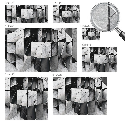 Wall mural for bedroom with a geometric abstraction design