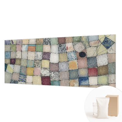 Bedroom wall mural wallpaper with a colorful mosaic design