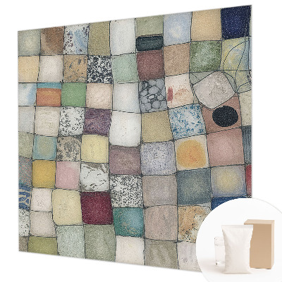 Bedroom wall mural wallpaper with a colorful mosaic design